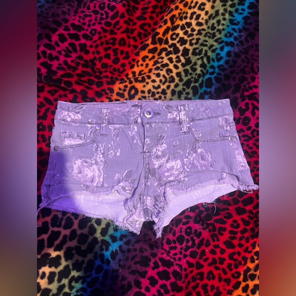 cute 2000s lowraise floral booty shorts